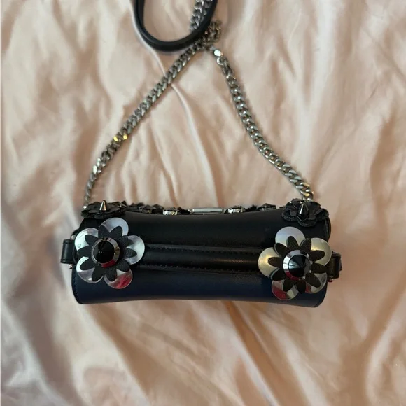 Fendi Black/Navy Leather Double Micro Baguette Crossbody - Picture 3 of 5